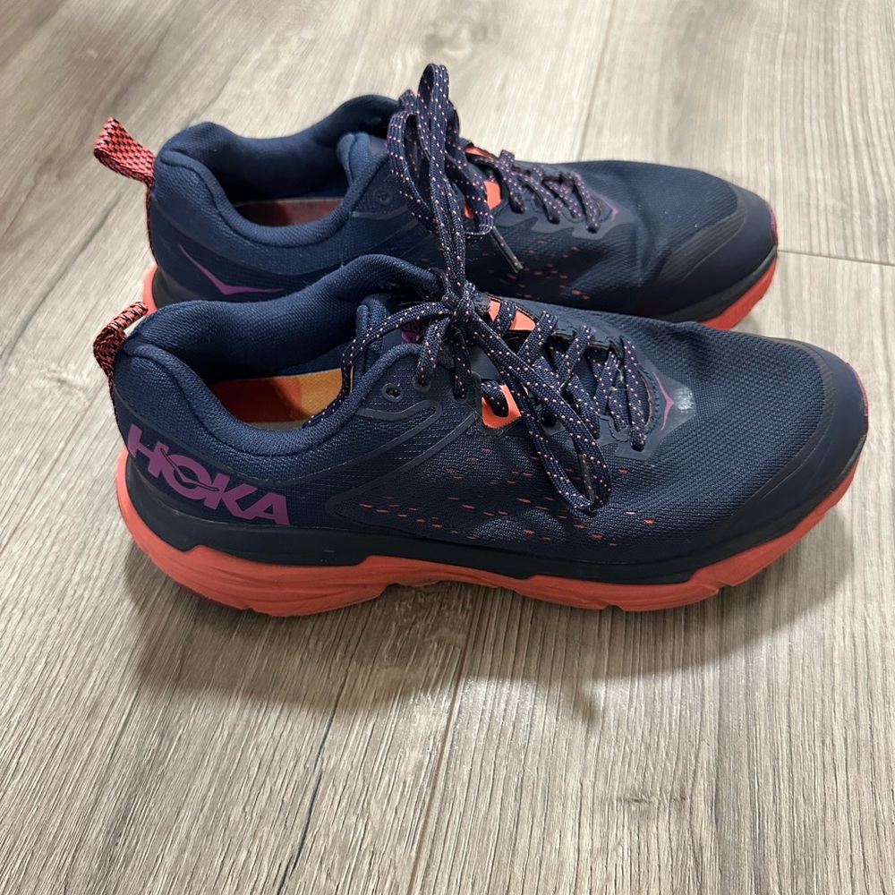 Hoka Blue Sneakers with Pink Highlights - Picture 4 of 7